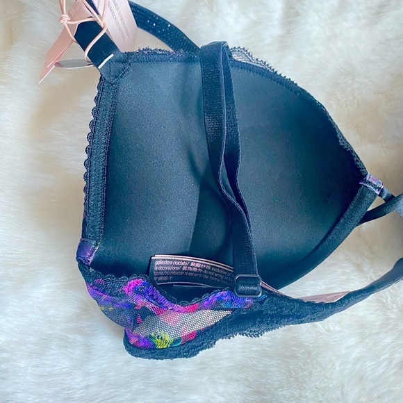 VS VERY SEXY Bombshell Add-2-Cups Shine Strap Push-Up Bra 32B Moonlight Floral - Picture 11 of 13